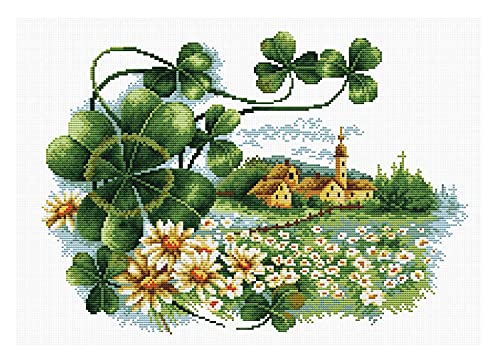 Ladybird Stickset Scenery Clover, Kreuzstich-Set ca. 35 x 25 cm, Komplett-Set für ein eckiges Stickbild, handwerkliches Hobby für Erwachsene und Kinder ab 8 Jahren Ladybird Stickset Scenery Clover, Kreuzstich-Set ca. 35 x 25 cm, Komplett-Set für ein eckiges Stickbild, handwerkliches Hobby für Erwachsene und Kinder ab 8 Jahren von Pracht Creatives Hobby