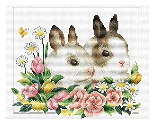 Ladybird Stickset Spring Bunnies, Kreuzstich-Set ca. 26,3 x 22,5 cm, Komplett-Set für ein eckiges Stickbild, handwerkliches Hobby für Erwachsene und Kinder ab 8 Jahren Ladybird Stickset Spring Bunnies, Kreuzstich-Set ca. 26,3 x 22,5 cm, Komplett-Set für ein eckiges Stickbild, handwerkliches Hobby für Erwachsene und Kinder ab 8 Jahren von Pracht Creatives Hobby