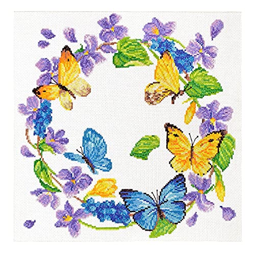 Ladybird Stickset Summer Wreath, Kreuzstich-Set ca. 29,2 x 30 cm, Komplett-Set für ein eckiges Stickbild, handwerkliches Hobby für Erwachsene und Kinder ab 8 Jahren Ladybird Stickset Summer Wreath, Kreuzstich-Set ca. 29,2 x 30 cm, Komplett-Set für ein eckiges Stickbild, handwerkliches Hobby für Erwachsene und Kinder ab 8 Jahren von Pracht Creatives Hobby