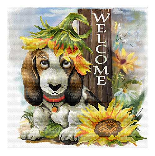 Ladybird Stickset Sunflower Hound, Kreuzstich-Set ca. 34,5 x 34,5 cm, Komplett-Set für ein eckiges Stickbild, handwerkliches Hobby für Erwachsene und Kinder ab 8 Jahren Ladybird Stickset Sunflower Hound, Kreuzstich-Set ca. 34,5 x 34,5 cm, Komplett-Set für ein eckiges Stickbild, handwerkliches Hobby für Erwachsene und Kinder ab 8 Jahren von Pracht Creatives Hobby