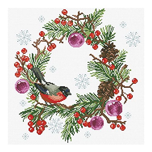 Ladybird Stickset Winter Wreath, Kreuzstich-Set ca. 28,3 x 30 cm, Komplett-Set für ein eckiges Stickbild, handwerkliches Hobby für Erwachsene und Kinder ab 8 Jahren Ladybird Stickset Winter Wreath, Kreuzstich-Set ca. 28,3 x 30 cm, Komplett-Set für ein eckiges Stickbild, handwerkliches Hobby für Erwachsene und Kinder ab 8 Jahren von Pracht Creatives Hobby