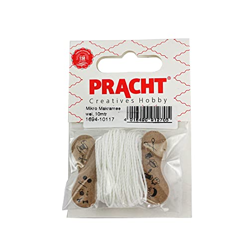 Pracht Creatives Hobby 1694-10117 Mikro Makramee, gewachstes Polyester-Garn 1 mm im Farbton Weiß, Länge ca. 10 m, ideal für Bastel-Projekte, zur Schmuckherstellung und Dekoration Pracht Creatives Hobby 1694-10117 Mikro Makramee, gewachstes Polyester-Garn 1 mm im Farbton Weiß, Länge ca. 10 m, ideal für Bastel-Projekte, zur Schmuckherstellung und Dekoration von Pracht Creatives Hobby