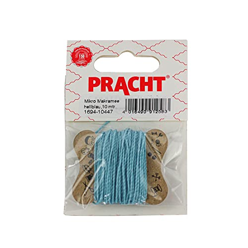 Pracht Creatives Hobby 1694-10447 Mikro Makramee, gewachstes Polyester-Garn 1 mm im Farbton Hellblau, Länge ca. 10 m, ideal für Bastel-Projekte, zur Schmuckherstellung und Dekoration Pracht Creatives Hobby 1694-10447 Mikro Makramee, gewachstes Polyester-Garn 1 mm im Farbton Hellblau, Länge ca. 10 m, ideal für Bastel-Projekte, zur Schmuckherstellung und Dekoration von Pracht Creatives Hobby