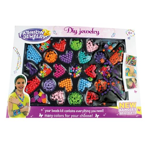 Pracht Creatives Hobby 4805-47091 - DIY Bastelset Kunststoffperlen Mix in verschiedenen Designs und Farben, mit Zubehör, Perlen-Set zum Herstellen von Accessoires von Pracht Creatives Hobby