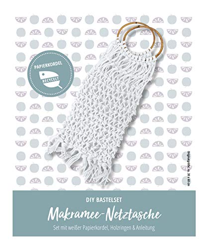 Pracht Creatives Hobby 5953-60111 Bastelset zum Gestalten einer Makramee-Netztasche, Komplettset mit weißer recycelter Papierkordel, Holzringen und Anleitung Pracht Creatives Hobby 5953-60111 Bastelset zum Gestalten einer Makramee-Netztasche, Komplettset mit weißer recycelter Papierkordel, Holzringen und Anleitung von Pracht Creatives Hobby