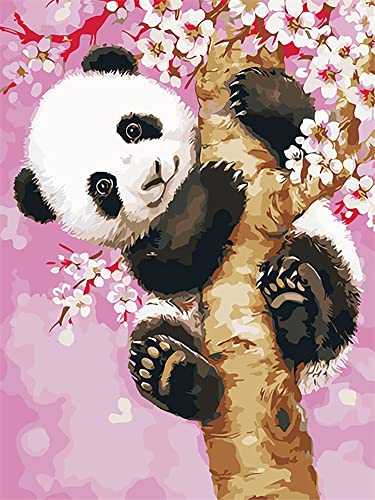 Diamond Painting Set, Bild mit Motiv Panda und Zubehör, Größe ca. 33 x 44 cm, Bastelset zum Malen mit Glitzersteinchen für Kinder ab 5 Jahren von Pracht Creatives Hobby