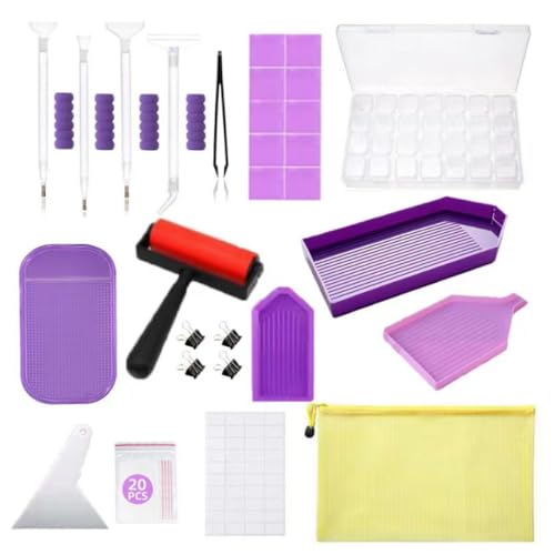 Pracht Creatives Hobby Diamond Painting, Zubehör Set, Werkzeug für das Malen mit Diamanten, 24-teilig, inkl. Sortierbox von Pracht Creatives Hobby