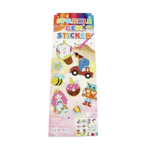 Diamond Painting Box, für 20 Sticker mit verschiedenen Motiven, Bastelset zum Malen mit Glitzersteinen, für Kinder ab 8 Jahren von Pracht Creatives Hobby