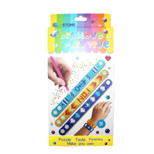 Pracht Creatives Hobby 6048-20061 Diamond Painting Armbänder, 3 Stück, Bastelset zum Gestalten eines persönlichen Armbandes mit Glitzersteinchen, für Kinder ab 5 Jahren von Pracht Creatives Hobby