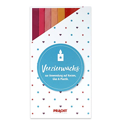 Pracht Creatives Hobby 7050-457 Verzierwachsplatten Mix, 6 halbe Platten, ca. 200 x 50 x 0,5 mm, Wachsplatten zum Modellieren und Verzieren von Kerzen, rosa rot ton von Pracht Creatives Hobby