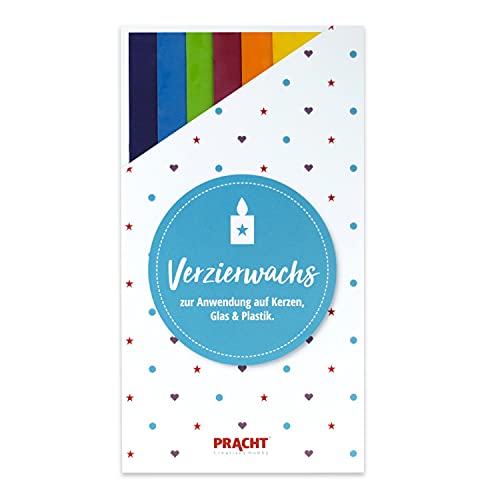 Pracht Creatives Hobby 7050-505 Verzierwachsplatten Regenbogen-Mix, 6 halbe Platten, ca. 200 x 50 x 0,5 mm, Wachsplatten zum Modellieren und Verzieren von Kerzen von Pracht Creatives Hobby