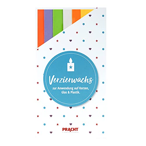 Pracht Creatives Hobby 7050-535 Verzierwachsplatten Mix, 6 halbe Platten, ca. 200 x 50 x 0,5 mm, Wachsplatten zum Modellieren und Verzieren von Kerzen von Pracht Creatives Hobby