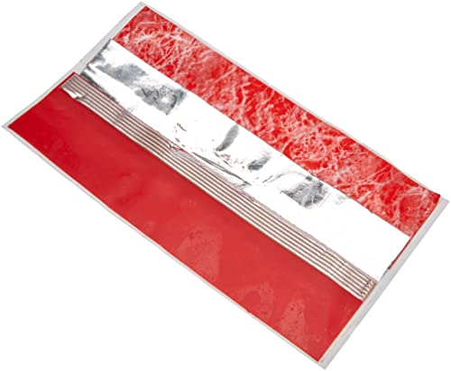 Pracht Creatives Hobby 7074-20235 Verzierwachsplatten Mix rot / silber, 3 halbe Wachsplatten, ca. 200 x 50 x 0,5 mm und ein Wachsstreifen, zum Modellieren und Verzieren von Kerzen von Pracht Creatives Hobby