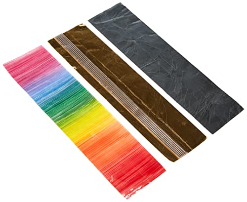 Pracht Creatives Hobby 7074-20515 Verzierwachsplatten Mix regenbogen / metallic, 3 halbe Wachsplatten, ca. 200 x 50 x 0,5 mm und ein Wachsstreifen, zum Modellieren und Verzieren von Kerzen von Pracht Creatives Hobby