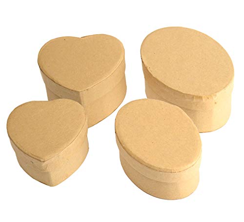 Pracht Creatives Hobby 7648-02541 Pappschachteln aus Kraftkarton im Set, 4 Geschenkboxen, 2 x Herz und 2 x Oval, mit Deckel zum Verzieren, Aufbewahren und Verschenken Pracht Creatives Hobby 7648-02541 Pappschachteln aus Kraftkarton im Set, 4 Geschenkboxen, 2 x Herz und 2 x Oval, mit Deckel zum Verzieren, Aufbewahren und Verschenken von Pracht Creatives Hobby