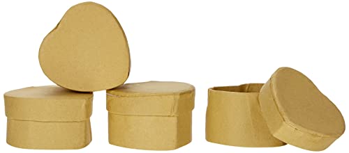Pracht Creatives Hobby 7648-04541 Pappschachteln aus Kraftkarton im Set, 4 herzförmige Geschenkboxen mit Deckel, je 6 x 6 x 3,5 cm groß, zum Verzieren, Aufbewahren und Verschenken Pracht Creatives Hobby 7648-04541 Pappschachteln aus Kraftkarton im Set, 4 herzförmige Geschenkboxen mit Deckel, je 6 x 6 x 3,5 cm groß, zum Verzieren, Aufbewahren und Verschenken von Pracht Creatives Hobby