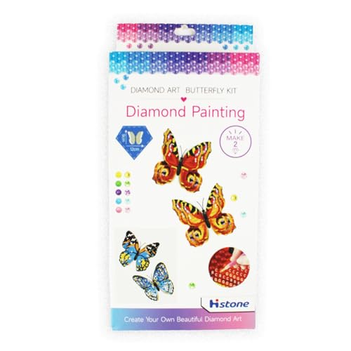 Pracht Creatives Hobby - Diamond Painting Schmetterling mit Magnet, Blau, 2 Stück, Größe ca. 12 x 9 cm, zum Anheften an Kühlschränken oder Magnettafeln von Pracht Creatives Hobby