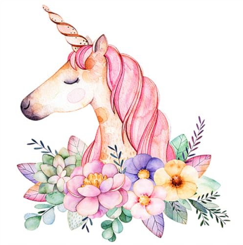 Diamond Painting Set, Bild mit Motiv Einhorn mit Blüten und Zubehör, Bastelset zum Malen mit Glitzersteinchen, für Kinder ab 5 Jahren Diamond Painting Set, Bild mit Motiv Einhorn mit Blüten und Zubehör, Bastelset zum Malen mit Glitzersteinchen, für Kinder ab 5 Jahren von Pracht Creatives Hobby