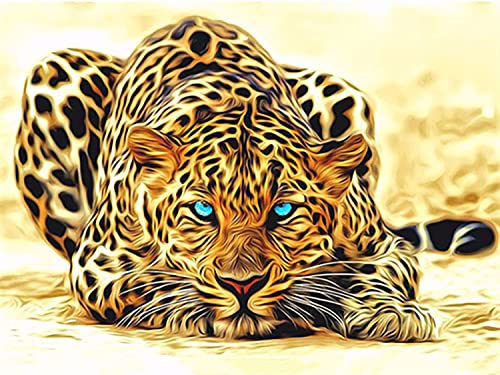 Diamond Painting Set, Bild mit Motiv Leopard und Zubehör, Größe ca. 35 x 25 cm, Bastelset zum Malen mit Glitzersteinchen für Kinder ab 5 Jahren Diamond Painting Set, Bild mit Motiv Leopard und Zubehör, Größe ca. 35 x 25 cm, Bastelset zum Malen mit Glitzersteinchen für Kinder ab 5 Jahren von Pracht Creatives Hobby