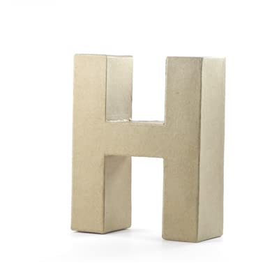 Pracht Creatives Hobby Papp-Buchstabe H | 17,5x5,5 cm | Pappbuchstaben zum Bemalen Basteln Dekorieren Pappmaché von Pracht Creatives Hobby