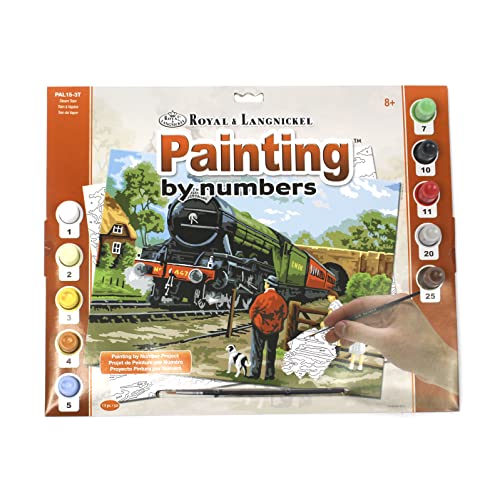Royal & Langnickel - Malen nach Zahlen Dampflok, enthält Farben und Pinsel, für Erwachsene und Kinder ab 8 Jahren von Pracht Creatives Hobby