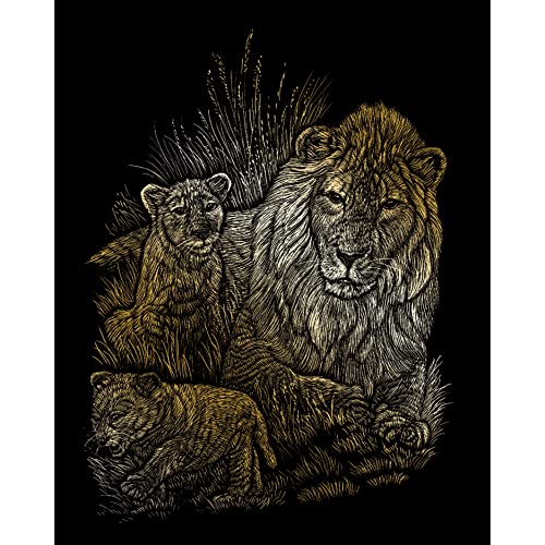 Royal & Langnickel - Kratzbild Löwe mit Jungen, Gold, Kratzbilder für Kinder und Erwachsene, mit Kratzstift und Vorlage Royal & Langnickel - Kratzbild Löwe mit Jungen, Gold, Kratzbilder für Kinder und Erwachsene, mit Kratzstift und Vorlage von Pracht Creatives Hobby
