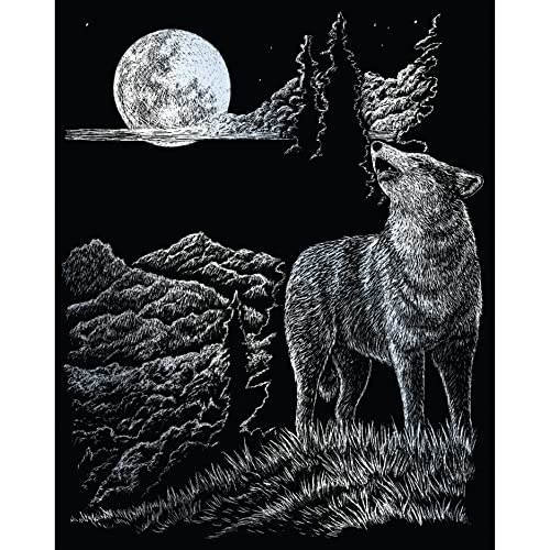 Royal & Langnickel - Kratzbild Wolf & Mond, Silber, Kratzbilder für Kinder und Erwachsene, mit Kratzstift und Vorlage Royal & Langnickel - Kratzbild Wolf & Mond, Silber, Kratzbilder für Kinder und Erwachsene, mit Kratzstift und Vorlage von Pracht Creatives Hobby