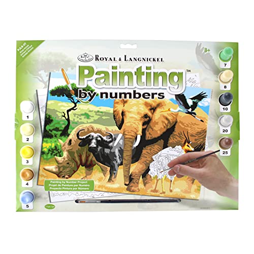 Royal & Langnickel - Malen nach Zahlen Afrikanische Tiere, enthält Farben und Pinsel, für Erwachsene und Kinder ab 8 Jahren von Pracht Creatives Hobby