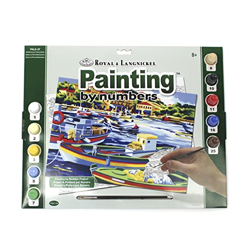 Royal & Langnickel - Malen nach Zahlen Fischerboote, enthält Farben und Pinsel, für Erwachsene und Kinder ab 8 Jahren von Pracht Creatives Hobby