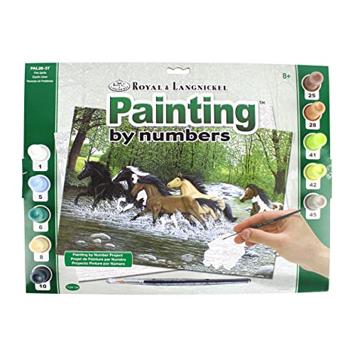 Royal & Langnickel - Malen nach Zahlen Galoppierende Pferde, enthält Farben und Pinsel, für Erwachsene und Kinder ab 8 Jahren von Pracht Creatives Hobby