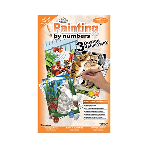 Royal & Langnickel - Malen nach Zahlen Katzen, 3er Set, enthält Farben und Pinsel, für Erwachsene und Kinder ab 8 Jahren von Pracht Creatives Hobby