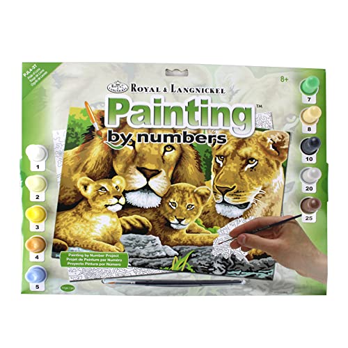 Pracht Creatives Hobby Royal & Langnickel - Malen nach Zahlen Löwenfamilie, enthält Farben und Pinsel, für Erwachsene und Kinder ab 8 Jahren von Pracht Creatives Hobby