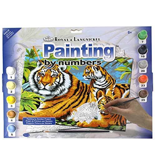 Pracht Creatives Hobby Royal & Langnickel - Malen nach Zahlen Tiger mit Jungen, enthält Farben und Pinsel, für Erwachsene und Kinder ab 8 Jahren von Pracht Creatives Hobby