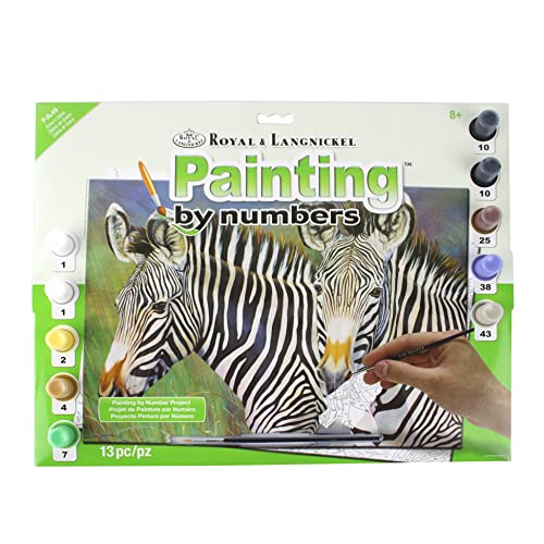 Pracht Creatives Hobby Royal & Langnickel - Malen nach Zahlen Zebras, enthält Farben und Pinsel, für Erwachsene und Kinder ab 8 Jahren von Pracht Creatives Hobby