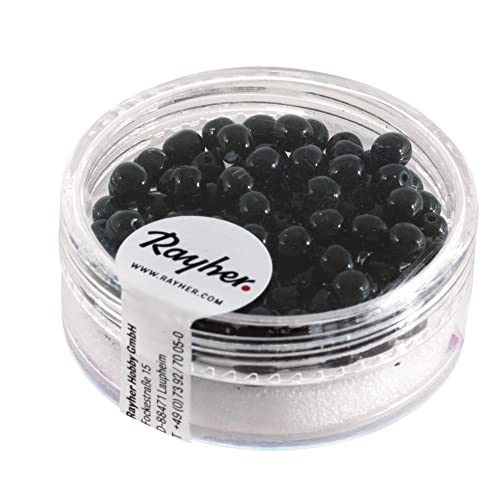 RAYHER - Renaissance Glaswachsperlen, 4 mm ø, Dose 85 Stück, schwarz RAYHER - Renaissance Glaswachsperlen, 4 mm ø, Dose 85 Stück, schwarz von Rayher