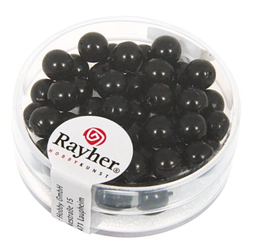 Rayher 14401576 Renaissance Glaswachsperlen, 6 mm ø, schwarz, Dose 45 Stück Rayher 14401576 Renaissance Glaswachsperlen, 6 mm ø, schwarz, Dose 45 Stück von Pracht