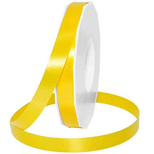 C.E. PATTBERG Geschenkband gelb, 91 Meter Ringelband 15 mm zum Basteln, Dekorieren & Verpacken von Geschenken zu jedem Anlass von Morex Ribbon