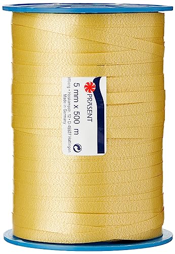 Präsent C.E. PATTBERG Geschenkband Gold, 500 Meter Ringelband 5 mm zum Basteln, Dekorieren & Verpacken von Geschenken zu jedem Anlass Präsent C.E. PATTBERG Geschenkband Gold, 500 Meter Ringelband 5 mm zum Basteln, Dekorieren & Verpacken von Geschenken zu jedem Anlass von PRÄSENT