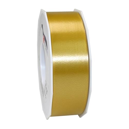 Präsent C.E. PATTBERG Geschenkband Gold, 91 Meter Ringelband 40 mm zum Basteln, Dekorieren & Verpacken von Geschenken zu jedem Anlass von PRÄSENT