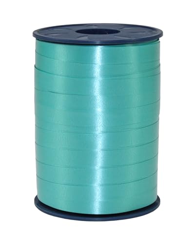 C.E. PATTBERG Geschenkband türkis, 250 Meter Ringelband 10 mm zum Basteln, Dekorieren & Verpacken von Geschenken zu jedem Anlass von PRÄSENT