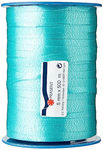 C.E. PATTBERG Geschenkband türkis, 500 Meter Ringelband 5 mm zum Basteln, Dekorieren & Verpacken von Geschenken zu jedem Anlass C.E. PATTBERG Geschenkband türkis, 500 Meter Ringelband 5 mm zum Basteln, Dekorieren & Verpacken von Geschenken zu jedem Anlass von PRÄSENT