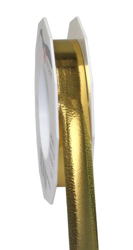 PRÄSENT C.E. Pattberg Mexico Geschenkband metallic Gold, 25 m Ringelband zum Einpacken von Geschenken, 15 mm Breite, Zubehör zum Dekorieren & Basteln, Dekoband, Anlass von PRÄSENT