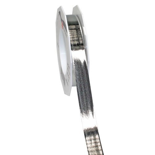 Präsent C.E. Pattberg Mexico Geschenkband metallic Silber, 25 m Ringelband zum Einpacken von Geschenken, 15 mm Breite, Zubehör zum Dekorieren & Basteln, Dekoband, Anlass von PRÄSENT