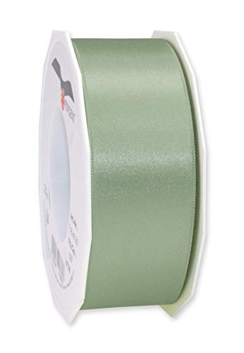 Präsent C.E. Pattberg Satin altgrün, 25 m Satinband zum Einpacken von Geschenken, 40 mm Breite, Geschenkband zum Dekorieren & Basteln, Dekoband, Anlass von PRÄSENT