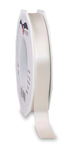 Präsent C.E. Pattberg Satin Elfenbein, 25 m Satinband zum Einpacken von Geschenken, 15 mm Breite, Geschenkband zum Dekorieren & Basteln, Dekoband, Anlass von PRÄSENT