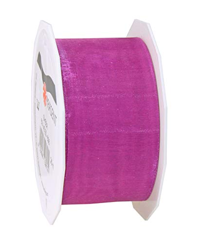 Präsent C.E. Pattberg Sheer Organzaband Purpur, 25 m Geschenkband zum Einpacken von Geschenken, 40 mm Breite, Zubehör zum Dekorieren & Basteln, Dekoband von Präsent