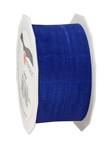 Präsent C.E. Pattberg Sheer Organzaband Royalblau, 25 m Geschenkband zum Einpacken von Geschenken, 40 mm Breite, Zubehör zum Dekorieren & Basteln, Dekoband von PRÄSENT