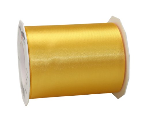 PRÄSENT ADRIA/SATIN gelb, 25 m Satinband zum Einpacken von Geschenken, 112 mm Breite, Geschenkband zum Dekorieren & Basteln, Dekoband für Präsente, zu jedem Anlass von PRÄSENT