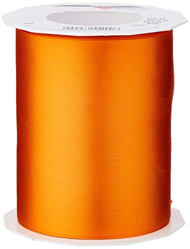PRÄSENT ADRIA/SATIN orange, 25 m Satinband zum Einpacken von Geschenken, 112 mm Breite, Geschenkband zum Dekorieren & Basteln, Dekoband für Präsente, zu jedem Anlass von PRÄSENT