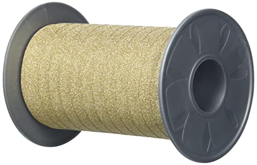 Präsent Poly Glitter Ringelband Kupfer, 100 m leicht kräuselndes Geschenkband, 10 mm Breite, Dekoband zum Basteln & Einpacken von Geschenken, für Festliche Anlässe von PRÄSENT